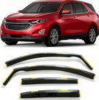 in-Channel Rain Guards Compatible with Chevy Chevrolet Equinox 2018-2024, E Xtra Durable Vent Window Deflectors, Vent Visors Car Accessories Dark Smoke 4pcs