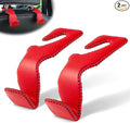 Red Superior Leather Car Seat Back Headrest Hook, Auto Seat Hook Hangers Interior Accessories for Purse Coats Umbrellas Grocery Bags Handbag, 2-Pack