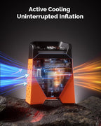 ZEPHYR S3 Tire Inflator Portable Air Compressor, 1 Min Fast Inflation and 100% Duty Cycle, 160 PSI Air Pump for Cars, SUVs, Bikes, Balls (Vivid Orange)