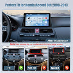 4+128G Radio for Honda Accord 8th 2008-2013, 10.1" Touch Screen Radio Kit with Wireless CarPlay/Android Auto, 5GHz WiFi, Bluetooth 5.0, EQ, GPS Navigation, 1280 * 720, Backup Camera