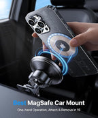 for MagSafe Car Mount [20xN55 Strongest Magnet] Magnetic Phone Holder for Car Vent Stable Metal Clip 360 Adjustable Magnetic Car Phone Holder Mount for iPhone 17 Pro Max 16 15 14 13 Plus Mini