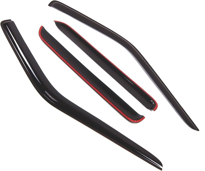 Outside Mount Window Vent Visors Rain Guards Compatible with Infiniti QX4 1997-2004 | Side Window Wind Deflectors Rain Shields | Black Tinted, 4 Pcs Set, BGWV-349-2