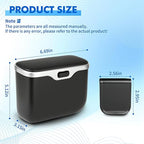 Automatic Push Button Car Trash Can with Secure Lid, Vehicle Garbage Bin (Black)