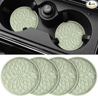 ME.FAN Car Coasters for Cup Holders [4 Pack] - 2.75In Silicone Auto Mug Mats - Universal Non-Slip Recessed Car Interior AccessoriesDesert Sage
