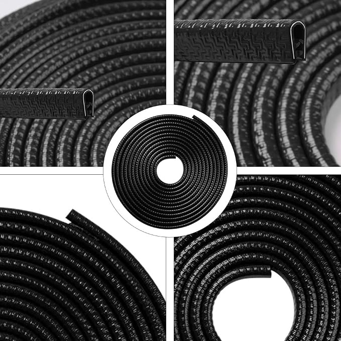 Car Door Edge Guards Rubber U Shape Edge Trim Seal Strips Protector Car Door Edge Protection for Car Auto Vehicle 10M