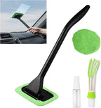 Windshield Cleaner Tool Car Window Cleaner Inside Interior Windshield Cleaning Tool(Green-Rectangle)