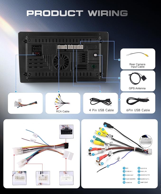 4G+128G Android 15 Car Radio for Toyota Corolla 2009-2013, Wireless CarPlay Android Auto, 9’’ Incell HD Touch Screen Car Stereo with GPS, WiFi, Bluetooth 5.0, FM, 32 EQ, SWC, Backup Camera