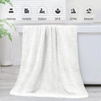 Microfiber Bath Towels Set of 2, 30 in x 60 in, Oversized, Ultra Soft, Super Absorbent, Fast Drying, No Fading Large Bathroom Towel Set for Sport, Travel, Fitness, SPA,Yoga (Coral Fleece - White)