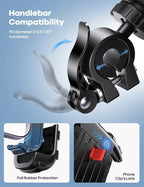 Bike Phone Holder, Motorcycle Mount - Motorcycle Phone Holder, Handlebar Cell Phone Clamp, E-Bike Scooter Phone Clip for iPhone 17 Air Pro Max, 16 15 Plus, S20, 4.7 to 6.8" Smartphones