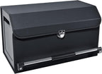 Car Trunk Organizer, Leather Trunk Organizer for SUV with Lid and Sturdy Handle Car Storage Organizer (Black, 20.47 x 11.42 x 12.2in)