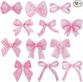 12Pcs Pink Coquette Bow Car Air Freshener Hanging Aesthetic Car Diffuser Ornaments Refresh Air Fragrant Pendant Car Interior with Essential Oils Gift Set Long-Lasting for Car Accessories Decor