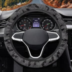 Bat Spider Web Gray Car Steering Wheel Cover for Women Men, 15 Inch Soft Neoprene Stretchy Anti-Slip Washable Halloween Car Accessories Universal Fit for Sedans SUV
