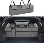 Car Trunk Organizer, Backseat Hanging Large Storage with Adjustable Straps,Waterproof PVC Collapsible Cargo Bag, Car Interior Accessories for Auto SUV MPV (Gray)