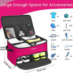 2 Layer Golf Trunk Organizer, Golf Gifts for Men with Separate Ventilated Compartment for 2 Pair Shoes, Waterproof Car Trunk Locker for Balls, Tees, Clothes, Gloves, Gifts for Golfers