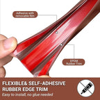 Rubber Edge Trim, Flexible Self Adhesive U Shaped Peel and Stick Edge Banding, 1-1/2"(38mm) U Channel Edge Protector, Edge Guards for Woods, Furniture, 20Ft, Brown Color