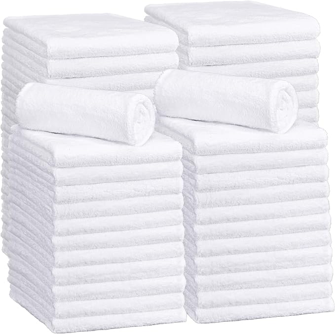 30 Pcs Edgeless Microfiber Plush Towels for Cars Detailing Drying Wash Polishing Absorbent Cleaning Cloths, 500 GSM (16 x 16 Inch,White)