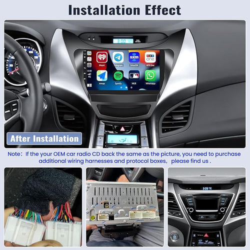 1G+32G Android Car Stereo Radio for Hyundai Elantra 2011 2012 2013 with Wireless Apple Carplay Android Auto Bluetooth 9 inch Touchscreen with GPS Navigation WiFi HiFi FM RDS Backup Camera MIC