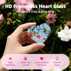 Heart Shaped Blind Spot Mirrors for Car 2 Pack - HD Glass Frameless, Adjustable Angle Wide View Convex Mirror Stick to Side Mirror Blindspot, Cute Girly Heart Car Accessories for Women