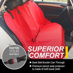 Back Seat Cover for Car Trucks Van SUV Jeep,Waterproof Rear Bench Towel Seat Covers for Dogs and Kids,Automotive Backseat Protector (Red)
