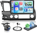 6G+128G 8Core Android 13.0 Car Stereo for Honda Civic 2006-2011 with Wireless Carplay/Android Auto, 10.1 inch 1280 * 720 Touchscreen Radio, WiFi 4G/GPS/AM/FM/DSP Audio/SWC/HD Rear Camera