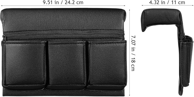 Car Window Armrest Storage Box – Leather Door Armrest Pad with Pocket, 8.5In Wide, Keeps Phone & Keys Organized, Easy Install & Clean, for Sedans, SUVs, Trucks