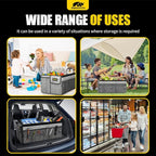 Car Trunk Organizer with Cooler - 65L Collapsible Trunk Organizer with Lid, Sturdy Car Storage for SUV Auto Truck Van with Adjustable Straps and Non Slip Bottom (Gray)