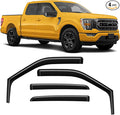 in-Channel Rain Guards Compatible with Ford F150 SuperCrew 2015-2026, Durable Side Windows Rain Guard Wind Deflectors 2025 F150 Crew Cab Window Deflectors - 4 PCS