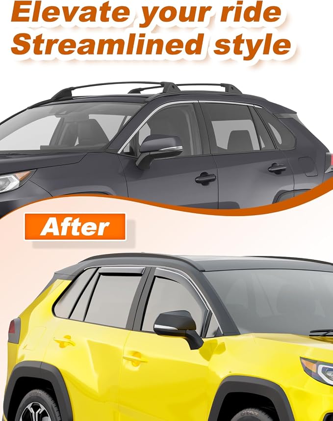 in-Channel Window Rain Guards Fit for 2019-2025 Toyota RAV4 Extra Durable Rain Guards Window Deflectors Visors Vent Visors Vent Shades Car Accessories - 4 pcs