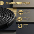 Rubber Edge Trim 1/8" U Channel Sheet Metal Edge Protector Door 10 Feet Long Seal Strip Guard Weather Resistance Fits for Car Doors Steel Plates Glass Hatches Table Corners(Black)