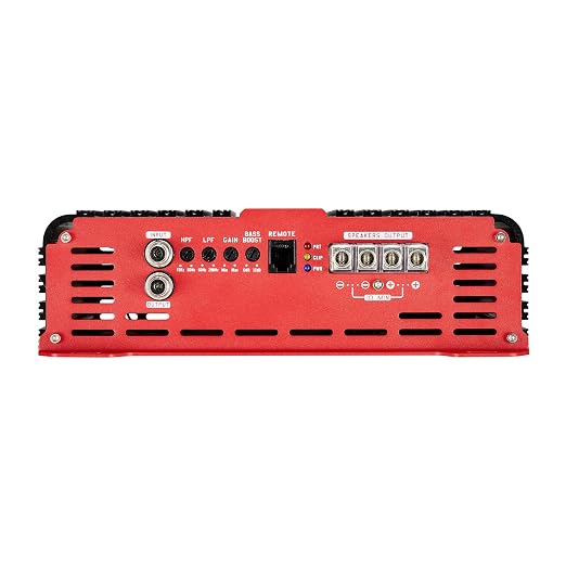 Monoblock Car Amplifier, 3000W RMS MAX, 1/2/4 Ohm Stable, 1-Channel Class D Car Audio Amplifier with Remote Subwoofer Level Control, Low Pass Filter and Bass Boost, Volume Controller Included
