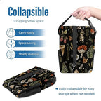 Car Trash Can with Lid Vintage Botanical Mushrooms Collapsible Reusable Leak-Proof Auto Garage Bag,Hanging Vehicle Car Accessories Interior Car Organizer