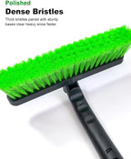 33 Inch Ice Scraper with Snow Brush for Car Windshield, Extendable Snow Scraper and Brush with Foam Grip for Truck SUV Vehicle Window - Green