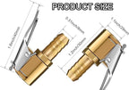 Tire Air Chuck Adapter with Clip,5/16" Brass American Type Thread Pump Nozzle，tire Inflator Lock on Air Chuck, Air Compressor Tire Chuck Hose End with Barb Connector for Hose Repair 1PC