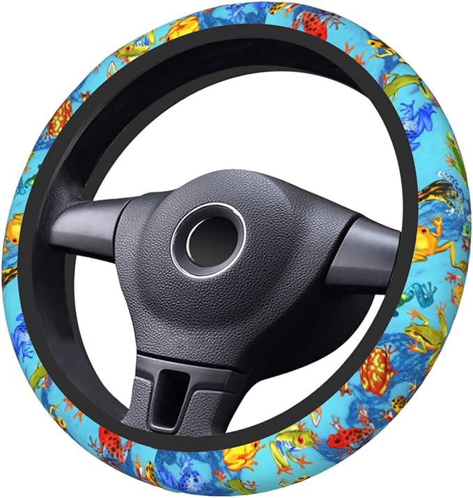 Frog Steering Wheel Cover Non-Slip Auto Steering Wheel Protector Car Accessories Universal Fit 15 Inches for Men Women