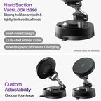 HyperMount Pro Phone Mount, Magnetic Phone Holder, 15W Wireless Charging, MagSafe Car Mount, Works on Smooth & Lightly Textured Surfaces, iPhone and Android Compatible, Charging Cable Included