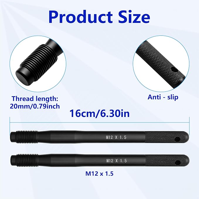 ZKTOOL Wheel Alignment Pin,Wheel Fixing BoltsBlack Wheel Hanger Alignment Pin Guide Tool,Wheel Lug Bolt Automotive Mechanic Tool,Tool for Changing Tires on Cars with Lug Bolts (2PC M12×1.5)…