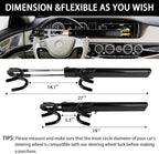 Steering Wheel Lock for car Universal Adjustable Length Anti-Theft Device Car Locks Double Hook Locks for Car SUV Pickup Truck Van(Black)