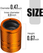 Tire Valve Stem Caps - (4 Pack) Premium Metal Air Caps with Plastic Liner, Durable, Corrosion Resistant and Leak-Proof, Universal Fit for Cars, Trucks, Motorcycles, and Bikes - Orange