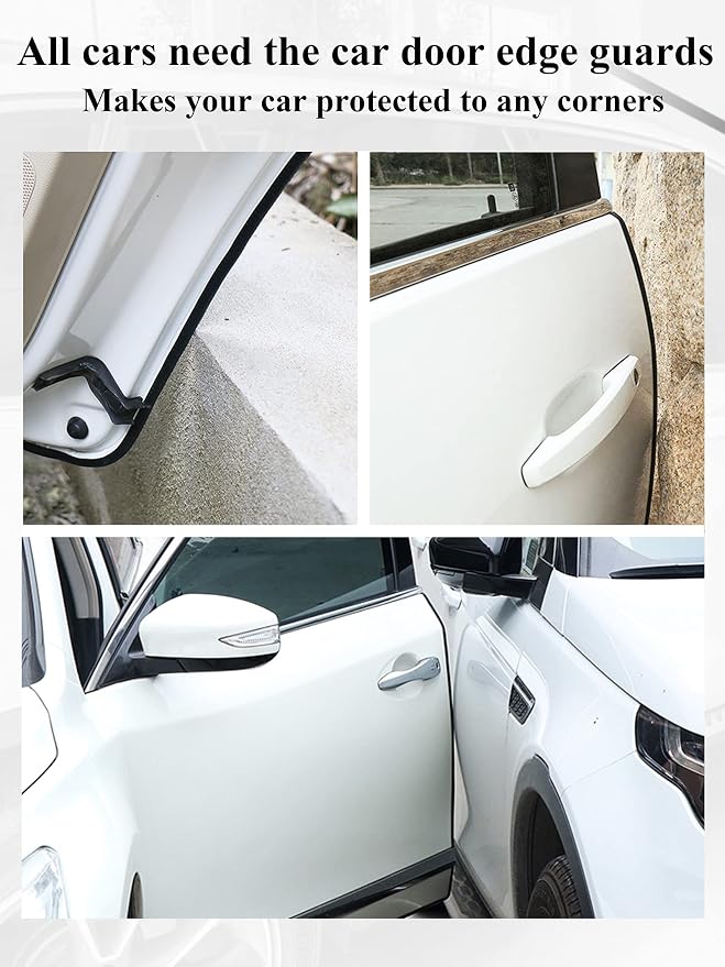 65Ft(20M) Door Edge Guard Black Car Door Edge Guards Door Edge Protector for Cars Rubber Auto Door Trim U Shape Build in Metal Sheet No Need Adhesive Easy to Cut Door Guards for Most Cars