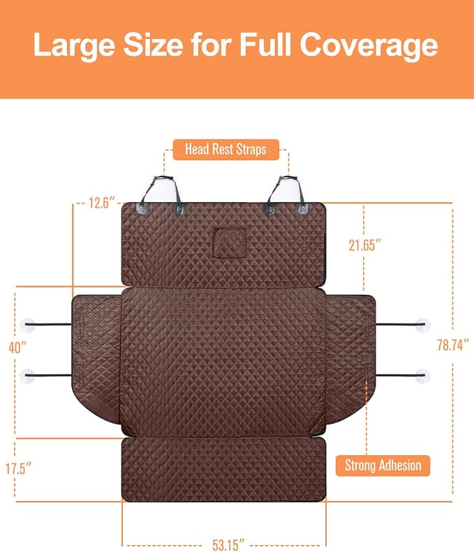 SUV Cargo Liner for Dogs, Waterproof Trunk Cover for SUVs with Bumper Flap Protector, Scratchproof Durable 600D Oxford Fabric, Non-Slip, Machine Washable