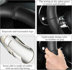 All Black Car Steering Wheel Cover, Nappa Leather, Bottom Color Blocking, Universal 14.5-15 Inch Leather Anti-Slip Breathable Auto Steering Wheel Covers for Men Women