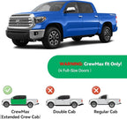 in-Channel Rain Guards for 2007-2021 Toyota Tundra Crewmax, Window Visor Shields Vent Deflector Shade Wind Dark Smoke 2008 2009 2010 2011 2012 2013 2014 2015 2016 2017, Tape-On Outside-Mount, 4PCS