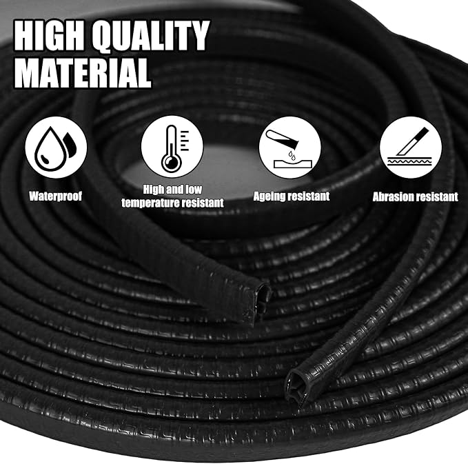 13.1Ft (4M) Car Door Edge Guards, Rubber U Shape Automotive Door Entry Guard Protector Strip, No Glue Required, Universal Vehicle Doors Edge Trim, Exterior Car Accessories (Black, 13.1FT)