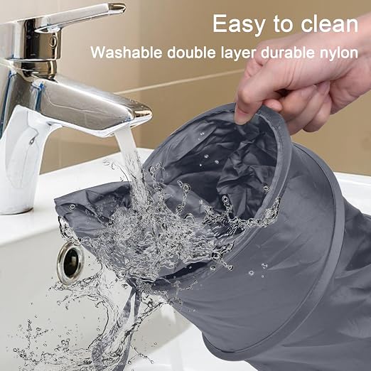 Car Trash Can, 2 Packs Mini Car Garbage Can, Collapsible Trash Bin | Pop-Up Trash Can for Car Front Back Seat, Portable Car Trash Bag Hanging for Vehicle SUV Rv Truck Accessories Interior, Grey