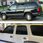 Extra Durable Tape-on Auto Window Visor, Fit 2000-2006 Chevrolet Tahoe/GMC Yukon, 2001-2006 Yukon Denali, 2002-2006 Cadillac Escalade (Standard), Original Rain Guard Deflector, Smoke, 4Pcs
