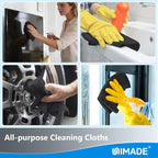 Microfiber Cleaning Cloth, 100 Sheets Microfiber Towels for Cars Commercial Grade Washcloths Lint-Free Bulk Shop Towel Cleaning Rags for Mechanic Restaurant Garage Housekeeping, 11"x 9", Black
