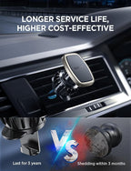 2-Pack Magnetic Phone Holder for Car: 6 Military Magnets, Gold Vent Phone Mount