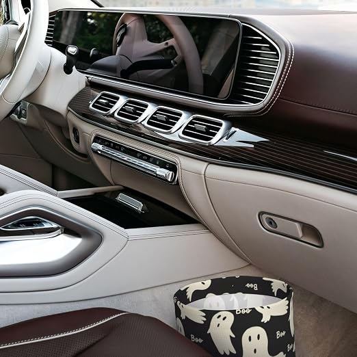 Ghost Pattern Car Trash Can Small Portable Car Garbage Bag for Back Front Seat RV's Camping Accessories