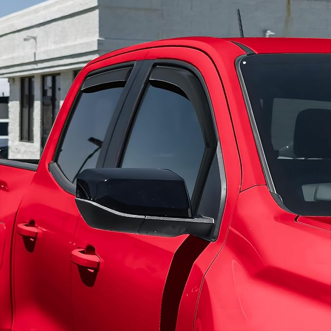 Voron Glass in-Channel Extra Durable Rain Guards for GMC Canyon 2023-2026 Crew Cab, Window Deflectors, Vent Window Visors, 4 Pieces - 201154