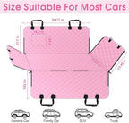 Waterproof Dog Car Seat Cover for Back Seat, Pet Hammock-S, Pink/Grey | Durable waterproof hammock with nonslip design & storage pockets. Protects seats from scratches, fits cars, SUVs & trucks.